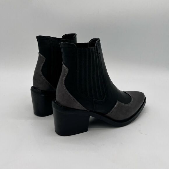 SEVEN7 | Tuxedo Tex Ankle Booties | Black Vegan Leather | Sizes 6 & 9 - Picture 6 of 15